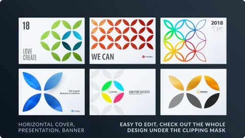 Presentation. Abstract vector set of modern horizontal templates with colourful Stock-Illustration