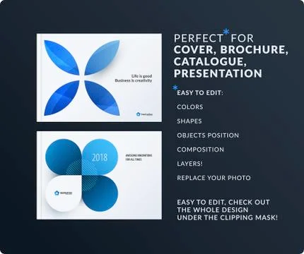Presentation. Abstract vector set of modern horizontal templates with colourful Stock Illustration