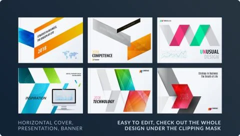 Presentation. Abstract vector set of modern horizontal templates with arrows Stock Illustration