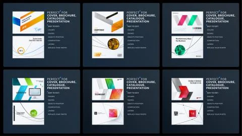 Presentation. Abstract vector set of modern horizontal templates with arrows Stock Illustration