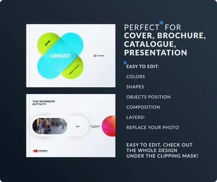 Presentation. Abstract vector set of modern horizontal templates with colourful Stock Illustration