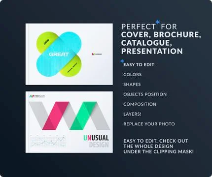Presentation. Abstract vector set of modern horizontal templates with colourful Stock Illustration