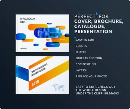 Presentation. Abstract vector set of modern horizontal templates with colourful Stock Illustration