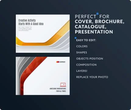 Presentation. Abstract vector set of modern horizontal templates with colourful Stock Illustration