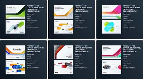 Presentation. Abstract vector set of modern horizontal templates with colourful Stock Illustration