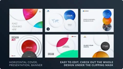 Presentation. Abstract vector set of modern horizontal templates with colourful Stock Illustration