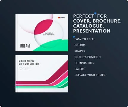 Presentation. Abstract vector set of modern horizontal templates with colourful Stock Illustration