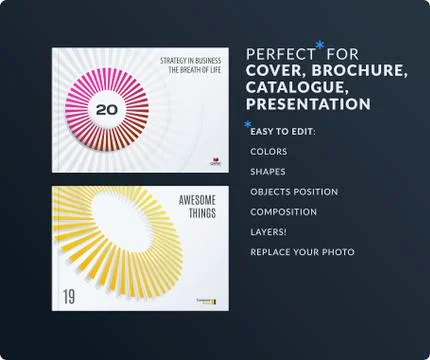 Presentation. Abstract vector set of modern horizontal templates with colourful Stock Illustration