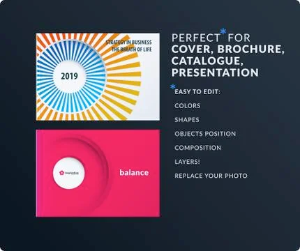 Presentation. Abstract vector set of modern horizontal templates with colourful Stock Illustration