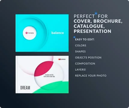 Presentation. Abstract vector set of modern horizontal templates with colourful Stock Illustration