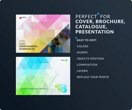 Presentation. Abstract vector set of modern horizontal templates with colourful Stock Illustration