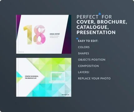 Presentation. Abstract vector set of modern horizontal templates with colourful Illustrazione stock