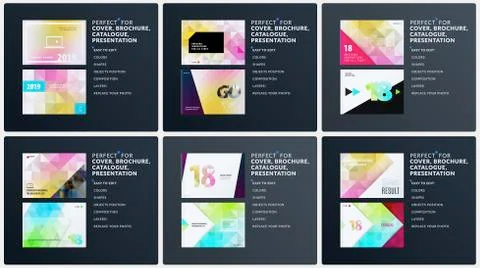 Presentation. Abstract vector set of modern horizontal templates with colourful Stock Illustration