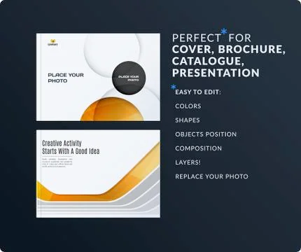 Presentation. Abstract yellow grey vector set of modern horizontal templates Stock Illustration
