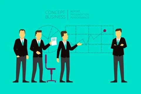 Presentation Affairs. The situation on the market. Economy Stock Illustration