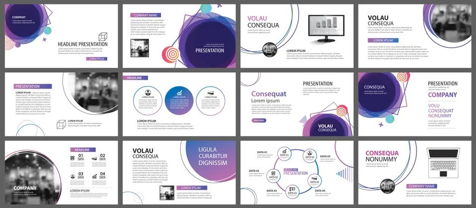 Presentation and slide layout background. Design blue and purple gradient geo Stock Illustration