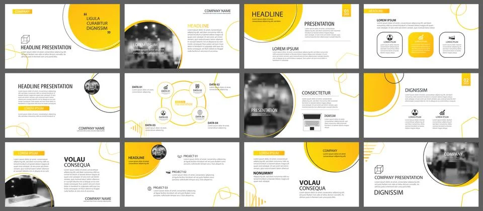 Presentation and slide layout background. Design yellow and orange gradient c Stock Illustration