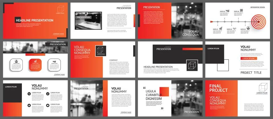 Presentation and slide layout background. Design red gradient template. Use f Stock Illustration