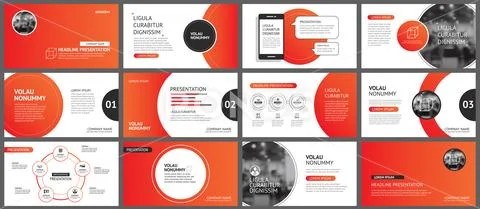 Presentation and slide layout background. Design red gradient circle ...