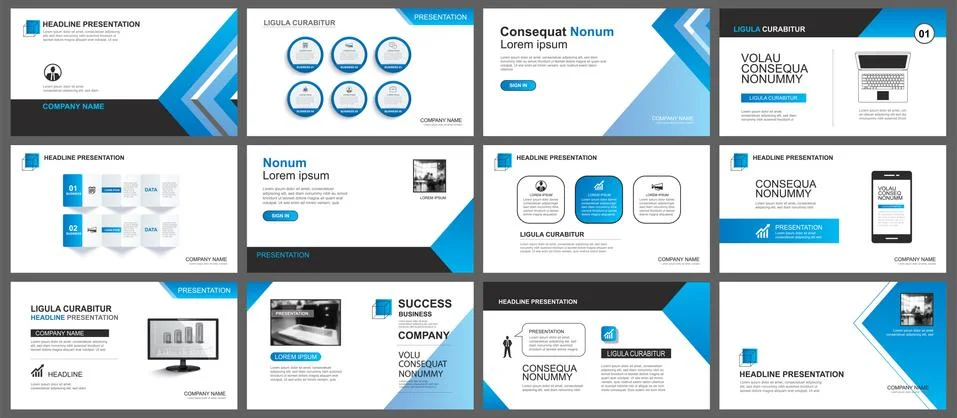 Presentation and slide layout background. Design blue gradient arrow template Stock Illustration