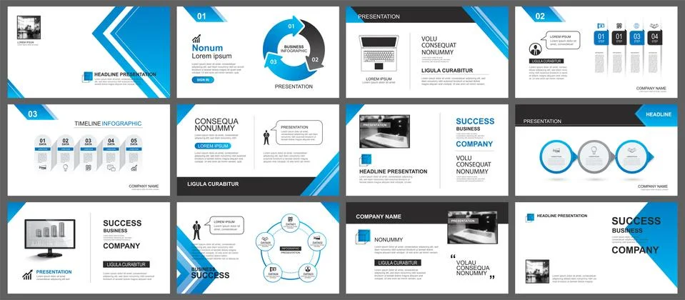 Presentation and slide layout background. Design blue gradient arrow template Illustrazione stock