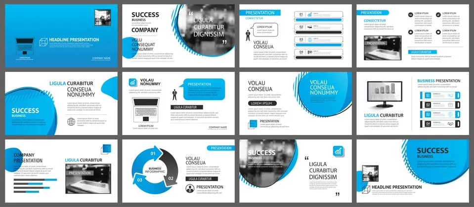 Presentation and slide layout background. Design blue gradient geometric temp Stock Illustration