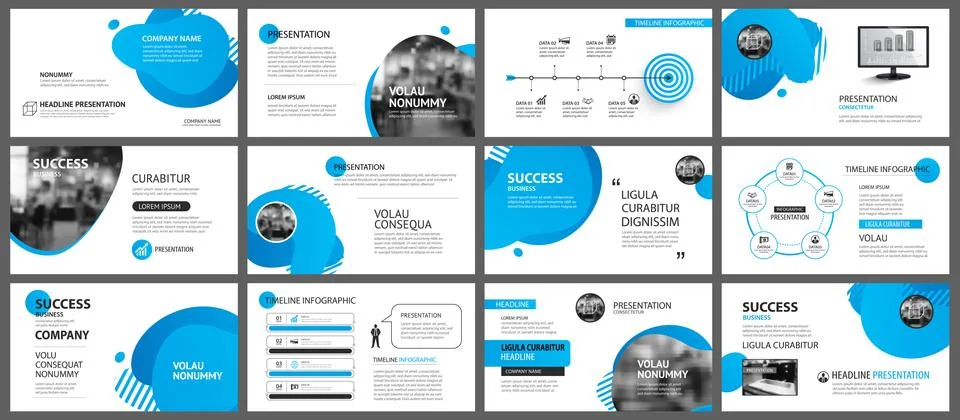Presentation and slide layout background. Design blue gradient geometric temp Stock Illustration