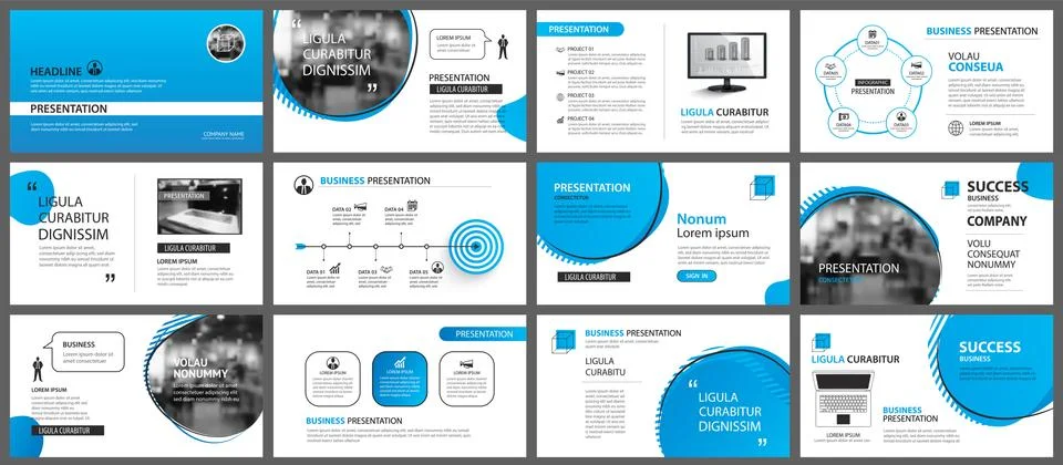 Presentation and slide layout background. Design blue gradient geometric temp Stock Illustration