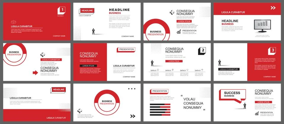 Presentation and slide layout background. Design red and black geometric temp Stock Illustration