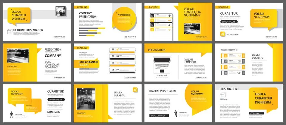 Presentation and slide layout template. Design yellow and orange gradient in  Stock Illustration