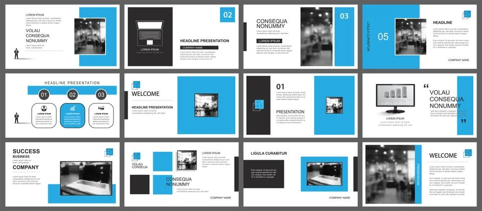 Presentation and slide layout template. Design blue geometric background. Use Stock Illustration