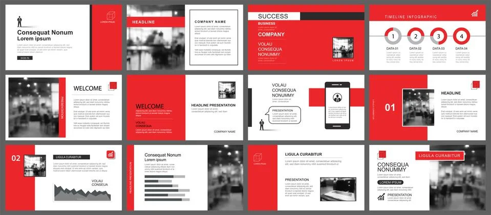 Presentation and slide layout template. Design red geometric background. Use  Stock Illustration