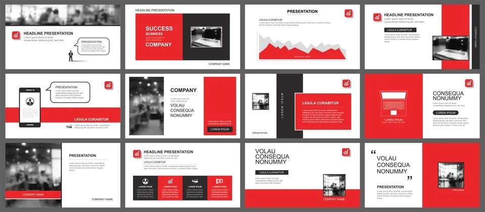 Presentation and slide layout template. Design red geometric background. Use  Stock Illustration
