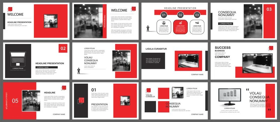 Presentation and slide layout template. Design red geometric background. Use  Stock Illustration