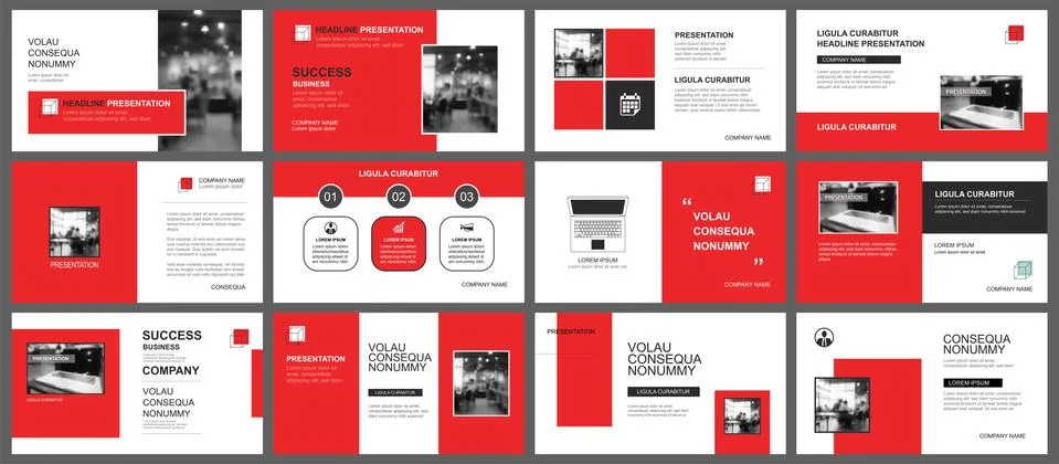 Presentation and slide layout template. Design red geometric background. Use  Stock Illustration