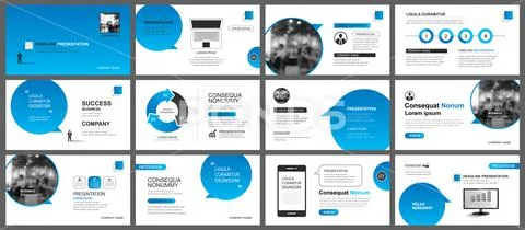 Presentation and slide layout template. Design blue gradient in paper ...