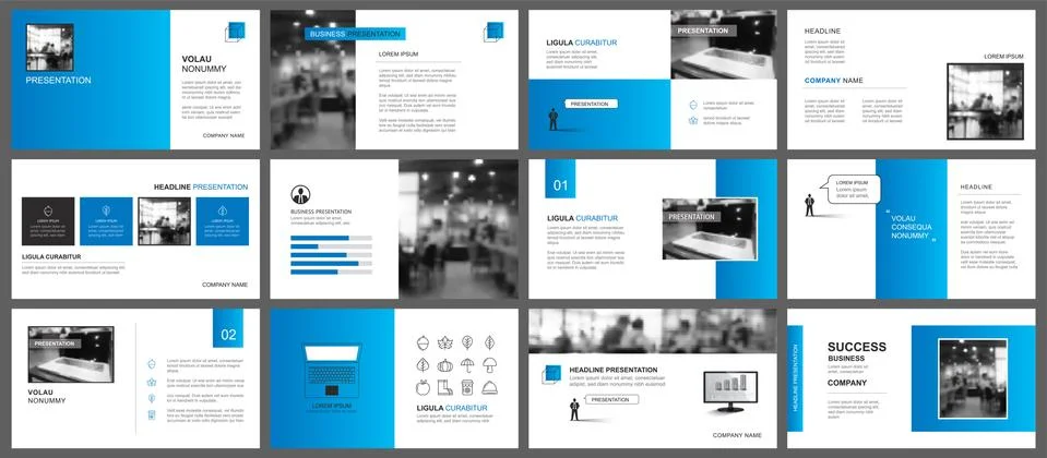 Presentation and slide layout template. Design blue gradient background. Use  Stock Illustration