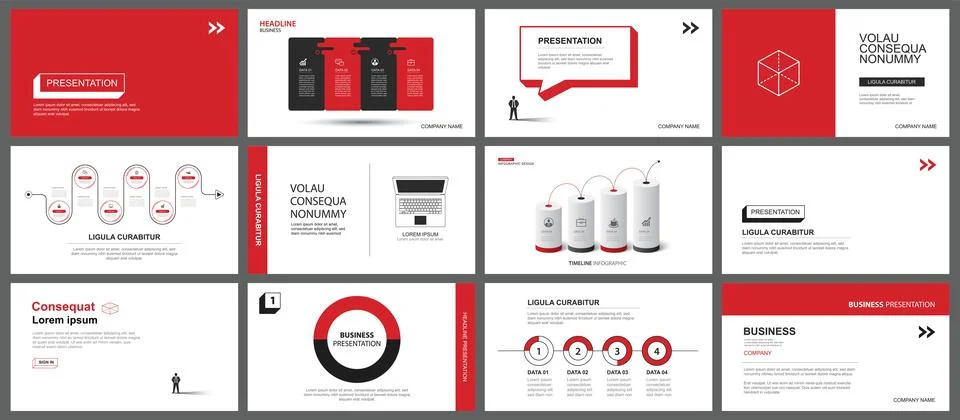 Presentation and slide layout template. Red geometric modern design backgro.. Stock Illustration