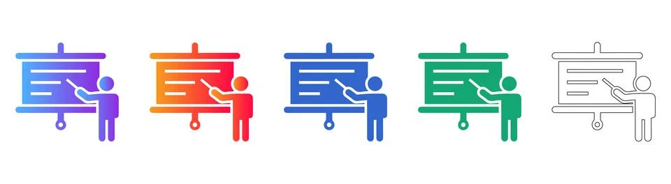 Presentation and Teaching Icons Set イラスト素材