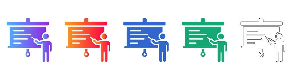 Presentation and Training Icon Set Stock Illustration