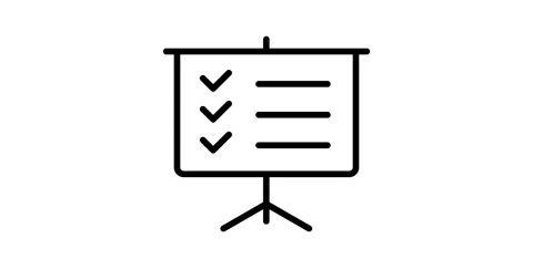 Presentation animated outline icon Stock Footage 252024870