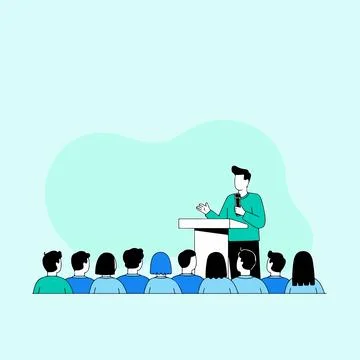 Presentation with Audience Stock Illustration