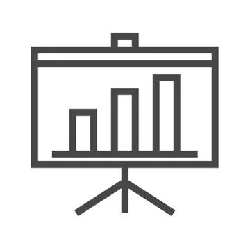 Presentation Bilboard Thin Line Vector Icon Stock Illustration