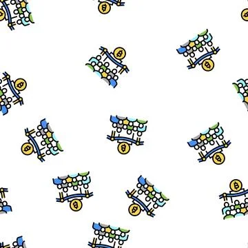 Presentation bitcoin vector seamless pattern Stock Illustration