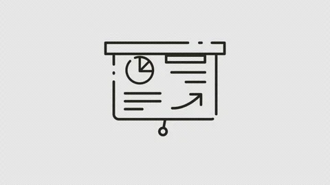 Presentation Board Animated Outline Icon Stock Footage 327502728