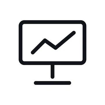 Presentation Board Black White Line Icon Editable Stroke Vector Symbol イラスト素材