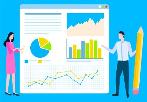 Presentation on Board, Business Development Team イラスト素材