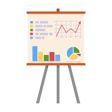 Presentation Board with Charts and Data 스톡 일러스트