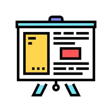 Presentation board color icon vector illustration Stock Illustration