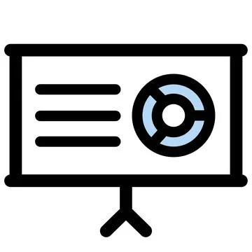 Presentation Board with Data Chart- Business Report Icon Иллюстрация